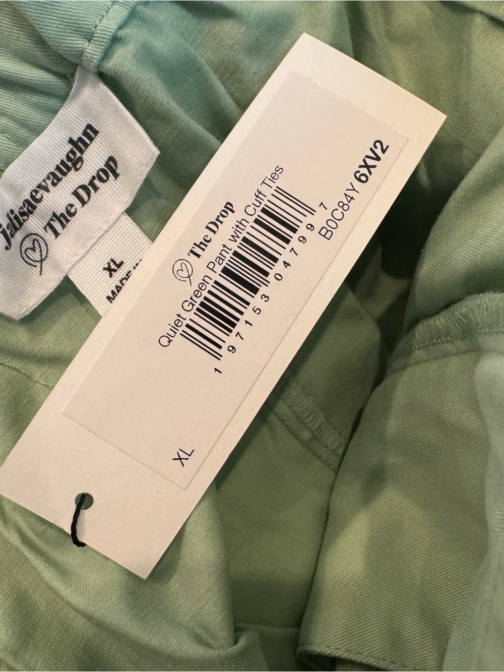 The Drop x @Jalisaevaughn Collab Green Ankle Tie Wide Leg Balloon Pants XL NWT - Picture 6 of 10